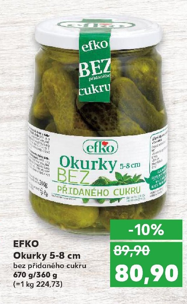 EFKO Okurky 5-8 cm bez přidaného cukru