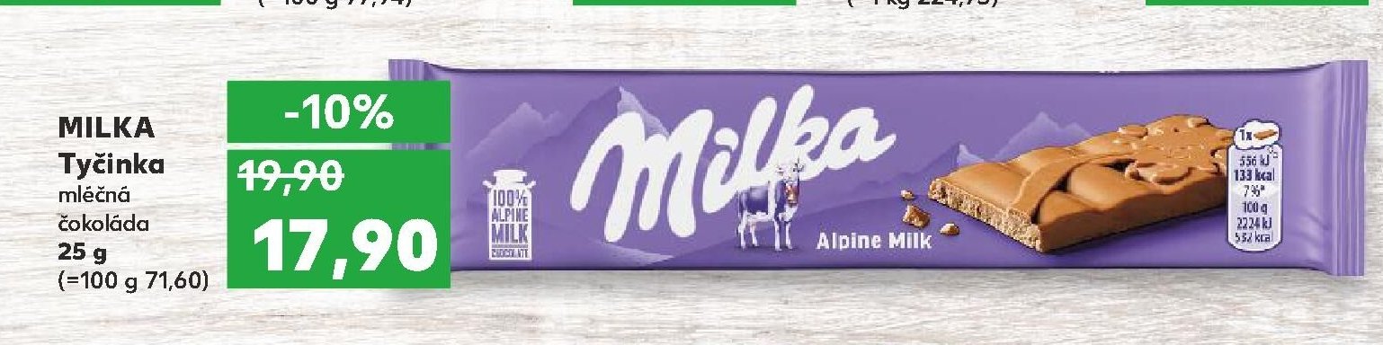 MILKA Tyčinka mléčná čokoláda