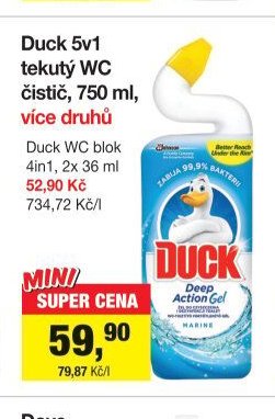 Duck 5v1 tekutý WC čistič, 750 ml