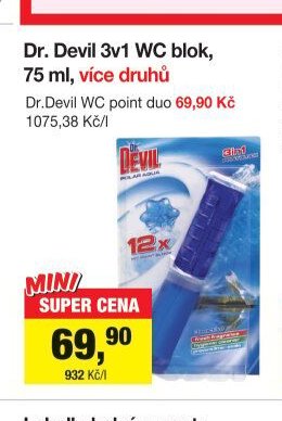 Dr. Devil 3v1 WC blok, 75 ml