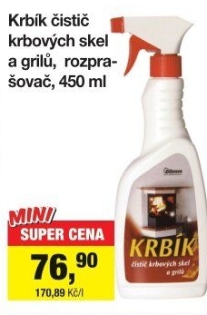 Čistič na krbová skla Krbík Důbrava