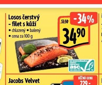 Losos čerstvý - filet s kůží