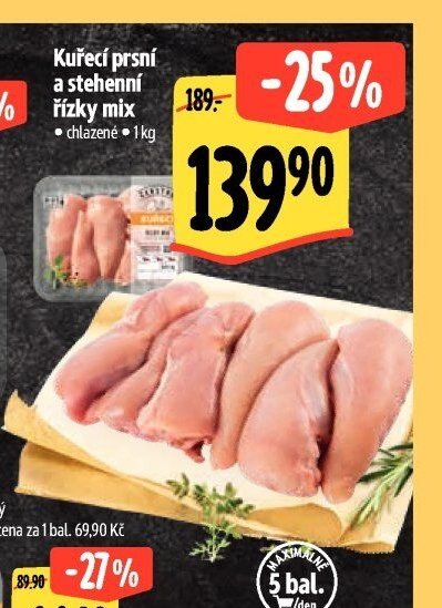 Kuřecí prsní a stehenní řízky mix