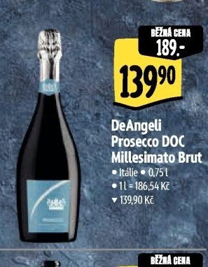 DeAngeli Prosecco DOC Millesimato Brut