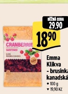 Brusinky klikvy sušené Emma