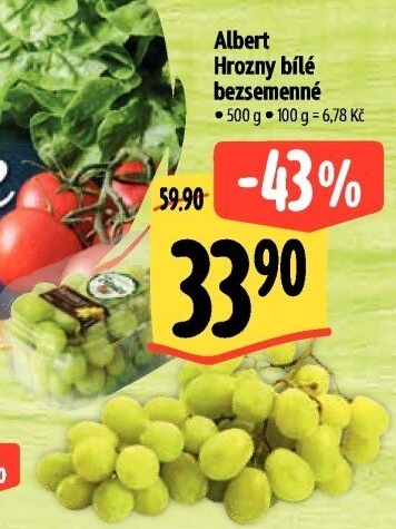 Hrozny bílé bezsemenné Albert