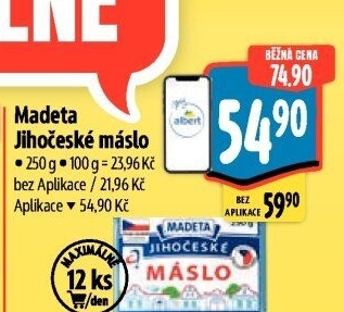 Máslo Jihočeské Madeta