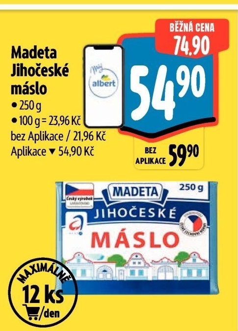 Máslo Jihočeské Madeta