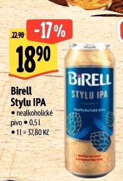 Nealkoholické pivo IPA Birell