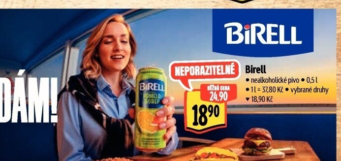 Nealkoholické pivo ochucené Birell
