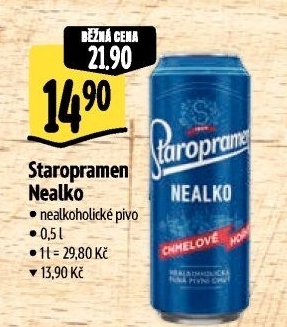 Nealkoholické pivo Staropramen