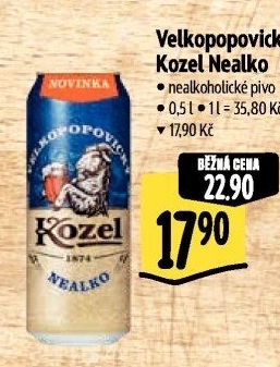 Nealkoholické pivo Velkopopovický Kozel
