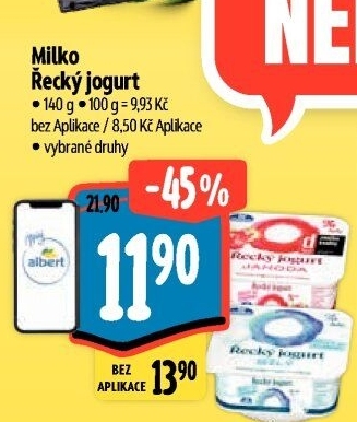 Ochucený jogurt řecký 0% Milko