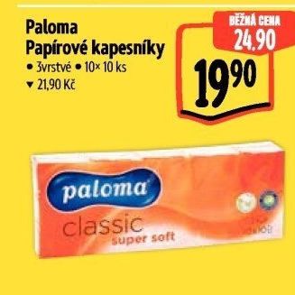 Papírové kapesníčky 3vrstvé Paloma