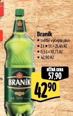 Pivo světlé výčepní 10° Braník