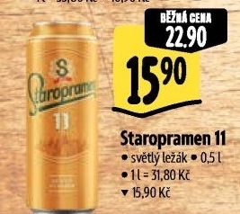 Pivo světlý ležák 11° Staropramen