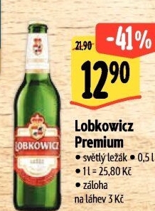 Pivo světlý ležák 12° Premium Lobkowicz