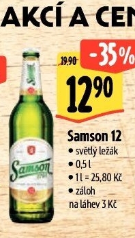 Pivo světlý ležák 12° Samson