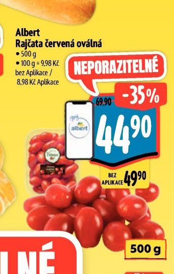 Albert Rajčata červená oválná