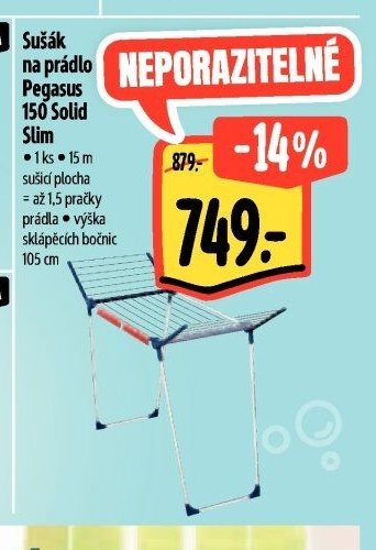 Sušák na prádlo Pegasus 150 Solid Slim