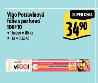 Vigo Potravinová fólie s perforací 100+10