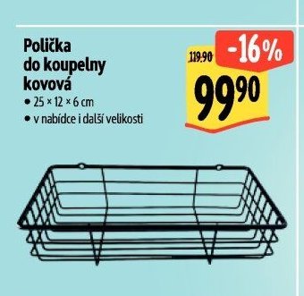 Polička do koupelny kovová