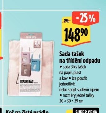 Sada tašek na třídění odpadu