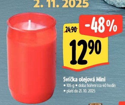 Svíčka olejová Mini