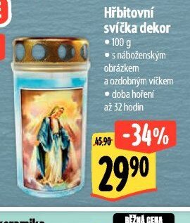 Hřbitovní svíčka dekor