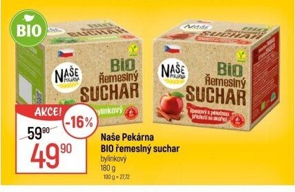 Naše Pekárna BIO řemeslný suchar