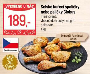 Selské kuřecí stehna marinovaná Globus