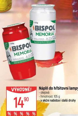Svíčky hřbitovní Bispol - náplň