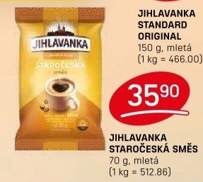 Mletá káva Staročeská směs Jihlavanka