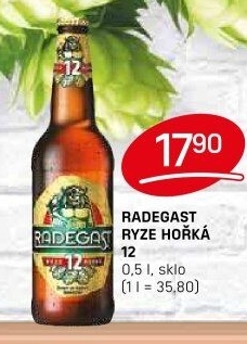 Pivo světlý ležák 12° Ryze hořká Radegast
