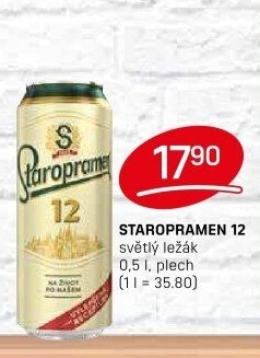 Pivo světlý ležák 12° Staropramen