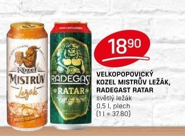 Pivo světlý ležák Ratar Radegast