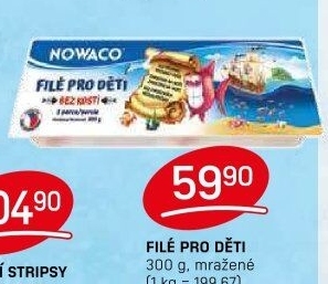 Rybí filé pro děti bez kosti mražené Nowaco