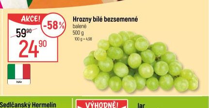 Hrozny bílé bezsemenné