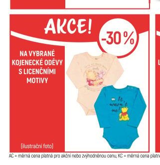 Na vybrané kojenecké oděvy s licenčními motivy