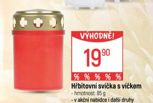 Svíčky hřbitovní s víčkem