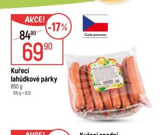 Kuřecí lahůdkové párky