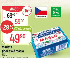 Máslo Jihočeské Madeta