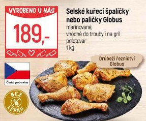 Selské kuřecí stehna marinovaná Globus
