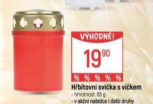 Svíčky hřbitovní s víčkem