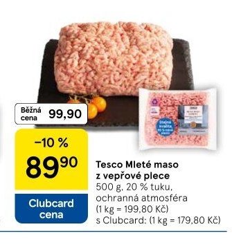 Tesco Mleté maso z vepřové plece