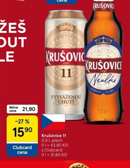 Krušovice 11 0,5 l, plech