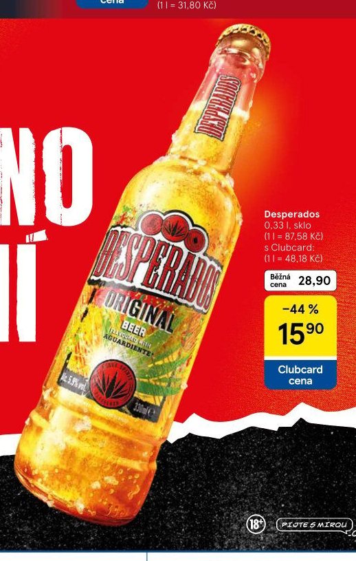 Desperados 0,33 l, sklo