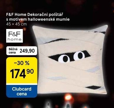 F&F Home Dekorační polštář s motivem halloweenské mumie