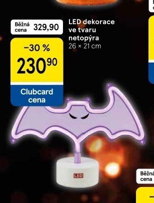LED dekorace ve tvaru netopýra