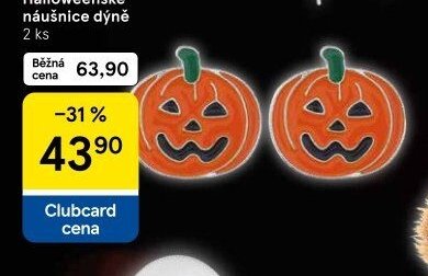 Halloweenské náušnice dýně